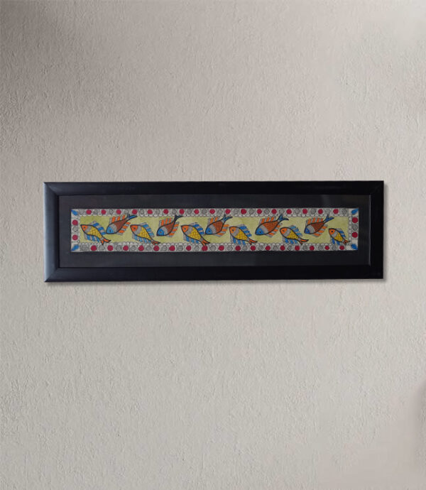 Authentic Handmade Madhubani Painting – Traditional Folk Art from Bihar (25.5 x 7.75) - Image 2