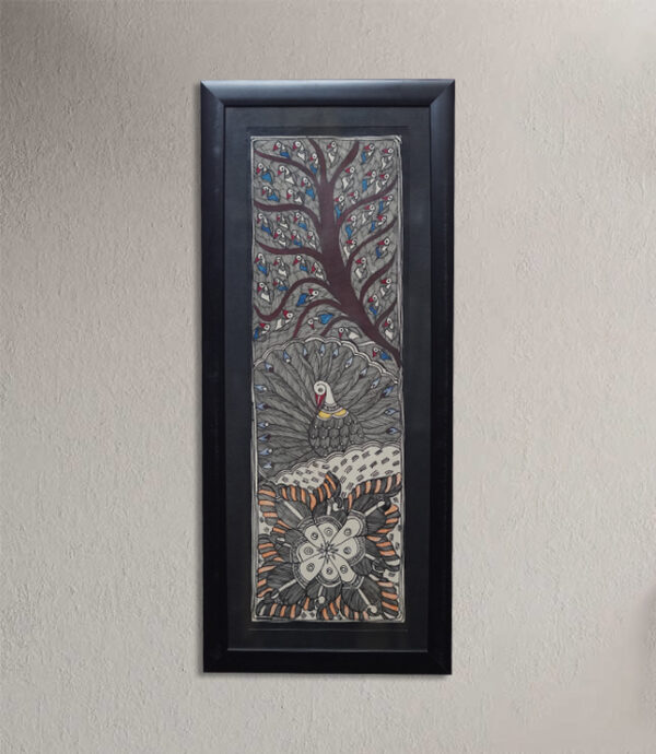 Authentic Handmade Madhubani Painting – Traditional Folk Art from Bihar (25.5 x 11) - Image 2