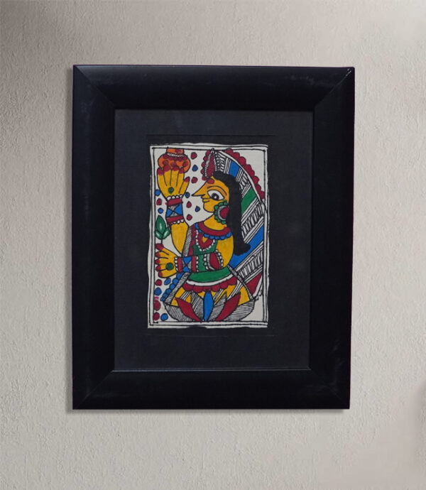 Authentic Handmade Madhubani Painting – Traditional Folk Art from Bihar (9.5 x 7.5) - Image 2