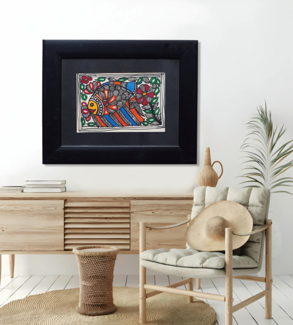 Authentic Handmade Madhubani Painting – Traditional Folk Art from Bihar (9.5 x 7.5)