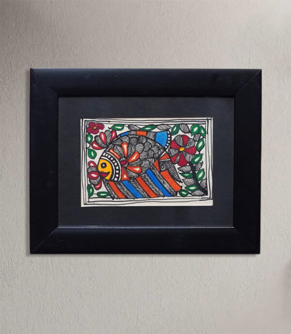 Authentic Handmade Madhubani Painting – Traditional Folk Art from Bihar (9.5 x 7.5) - Image 2
